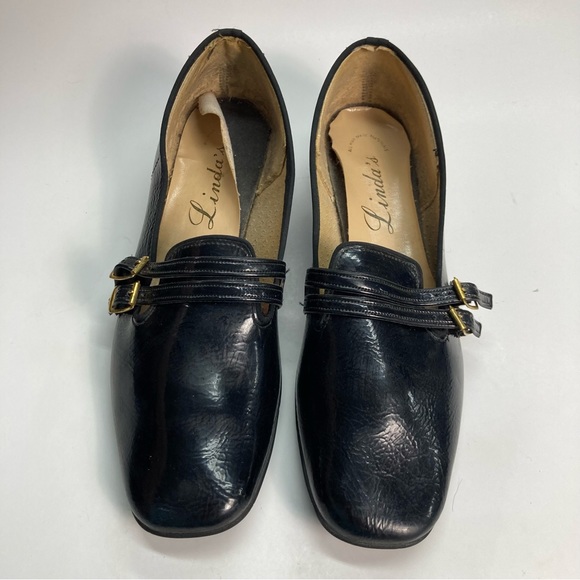 Vintage Linda’s Two Buckle Black Shoes SZ 7.5 with 1 inch Heel - Picture 16 of 16